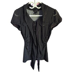 white house black market polkadot blouse